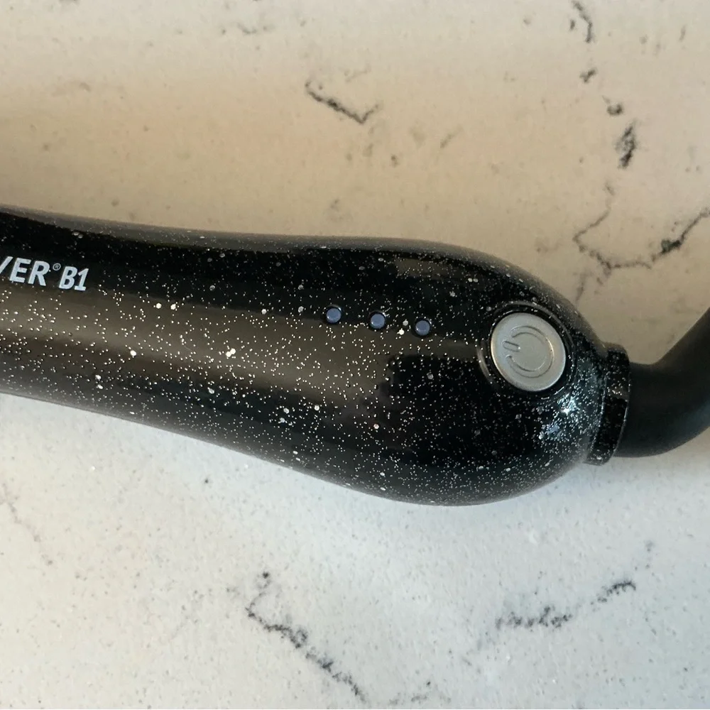 Beachwaver B1 rotating curling iron in black glitter 1”Model no. BW16H2